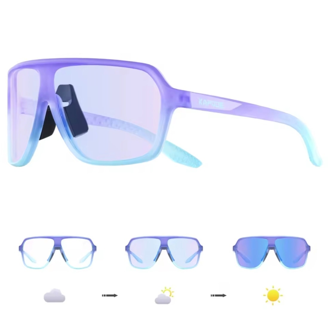 A153 SCVCN & Kapvoe Photocromic/Color Changing Cycling, Riding Sunglasses